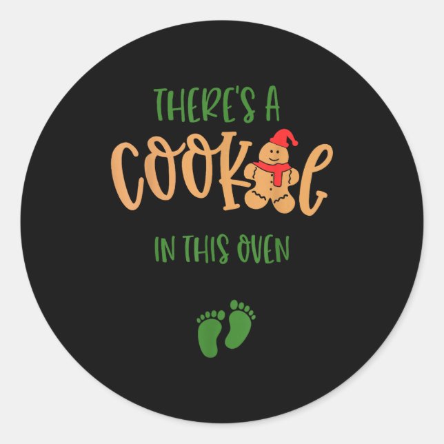 Adesivo Redondo I Put A Cookie In That Oven Couples Christmas Preg (Frente)