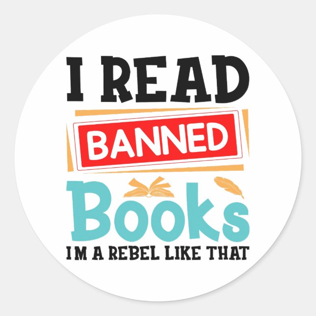 Adesivo Redondo I Read Banned Books Librarian Reader (Frente)