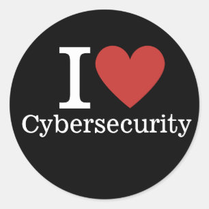 Adesivo Redondo I ❤️ Segurança Cibernética para Estudantes/Docente
