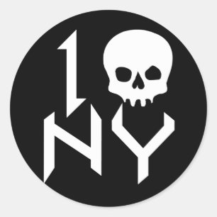 Adesivo Redondo I Skull NY Sticker