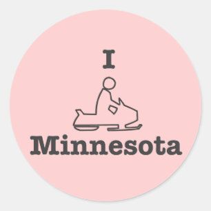Adesivo Redondo I Snowmobile Minnesota