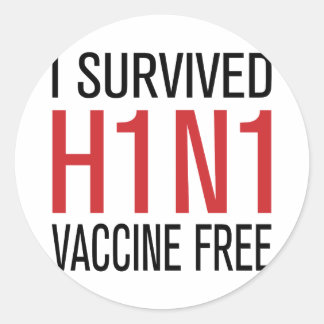 Adesivo Redondo I Sobreviveu à vacina H1N1 Gratuita