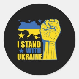 Adesivo Redondo I Stand With Ukraine. Sheet of stickers 