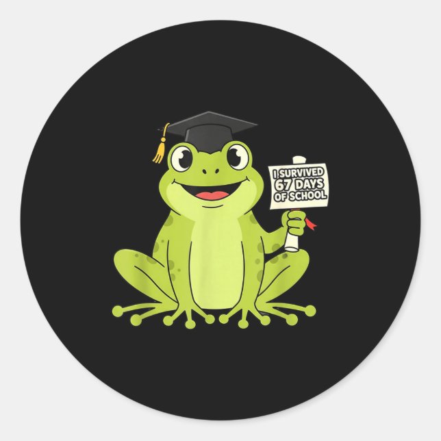 Adesivo Redondo I Survived 67 Days Of School Funny 67 Teachers Stu (Frente)