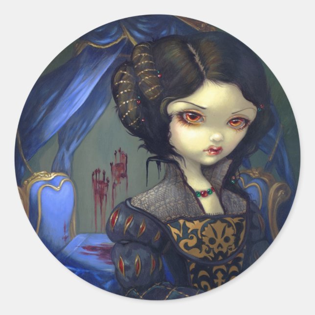 Adesivo Redondo "I Vampiri: Bellissimo Letto" (Frente)