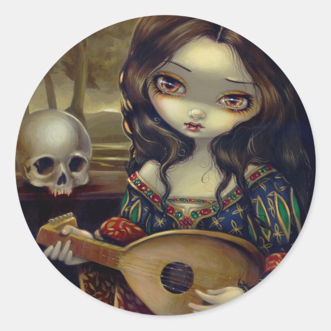 Adesivo Redondo "I Vampiri: Il Liuto" Sticker (Frente)