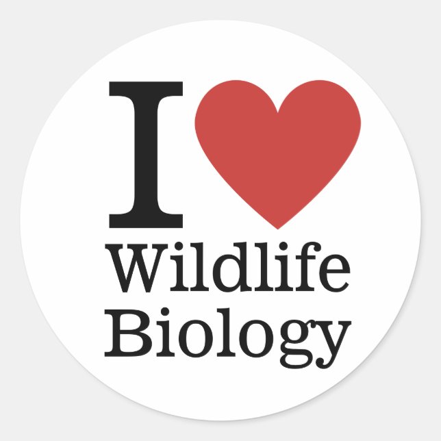 Adesivo Redondo I ❤️ Wildlife Biology for Stuents/Faculty CUSTOM (Frente)