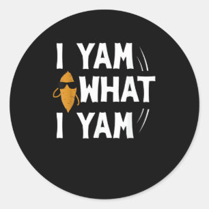 Adesivo Redondo I Yam What I Yam Design - Doce Potato Lover Desig