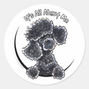 Adesivo Redondo IAAM Black Toy Poodle