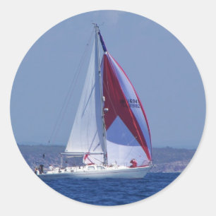 Adesivo Redondo Iate Pequeno Definindo Um Spinnaker