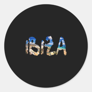 Adesivo Redondo Ibiza espanha praia palmeira