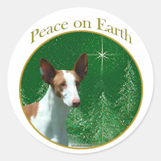 Adesivo Redondo Ibizan Hound Peace (Frente)