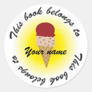 Adesivo Redondo ice cream, Booklabel