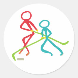 Adesivo Redondo Ice Hockey Stickmen