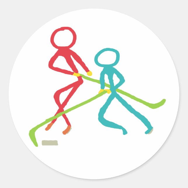 Adesivo Redondo Ice Hockey Stickmen (Frente)
