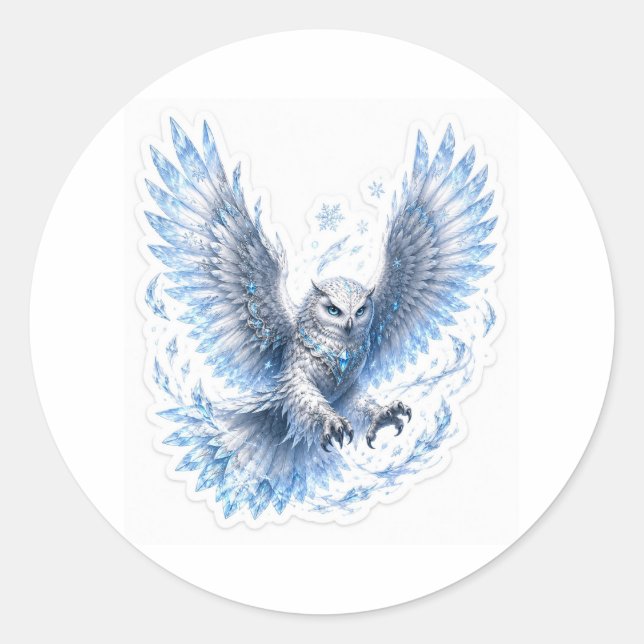 Adesivo Redondo Ice Owl Sticker (Frente)