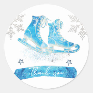 Adesivo Redondo Ice Skating Obrigado Festa