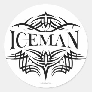 Adesivo Redondo Iceman tribal do hóquei (liso)