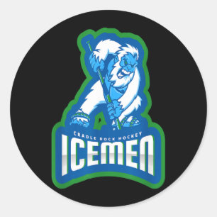 Adesivo Redondo Icemen Cradle Rock Hockey Campeões da Liga de Hóqu