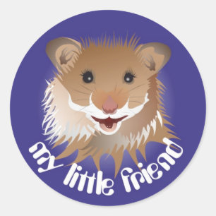 Adesivo Redondo Ich liebe meinen kleinen Hamster Aufkleber