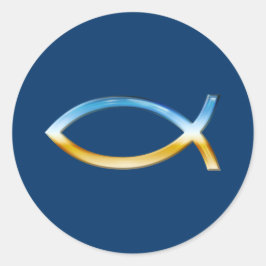 Adesivo Redondo Ichthus - céu & terra cristãos do símbolo dos
