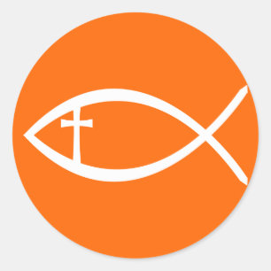 Adesivo Redondo Ichthus Christian Fish
