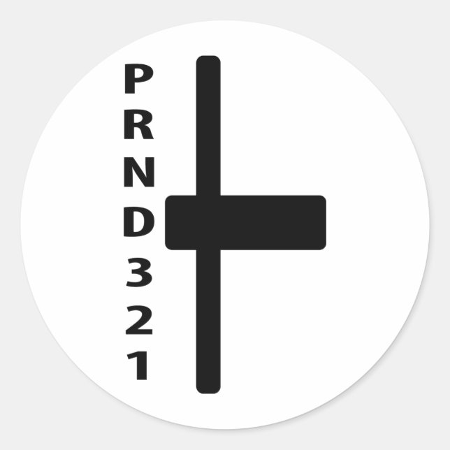 Adesivo Redondo ícone automático da alavanca de mudança de velocid (Frente)