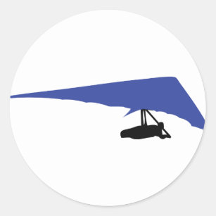 Adesivo Redondo ícone azul do cair-planador