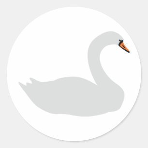 Adesivo Redondo ícone branco da cisne