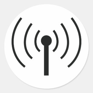 Adesivo Redondo ícone da antena preta