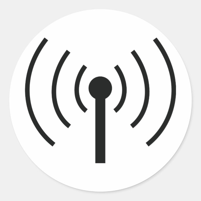 Adesivo Redondo ícone da antena preta (Frente)