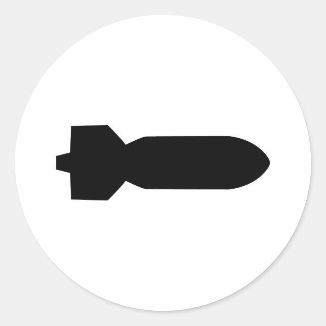 Adesivo Redondo ícone da bomba preta (Frente)