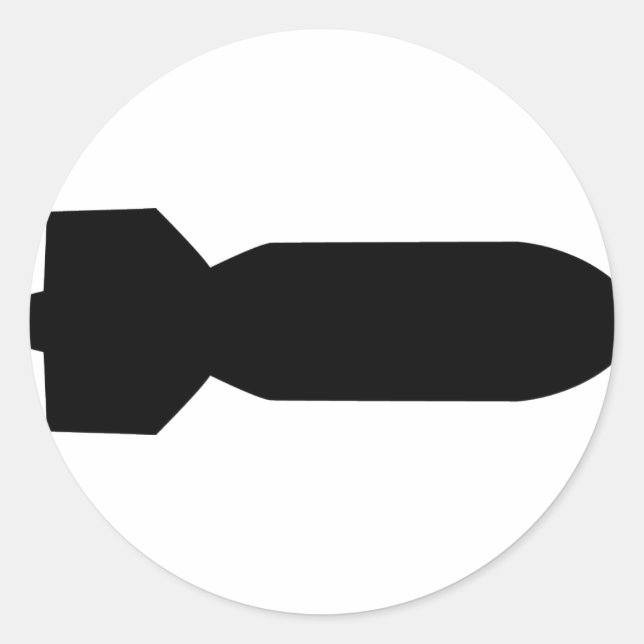 Adesivo Redondo ícone da bomba preta (Frente)