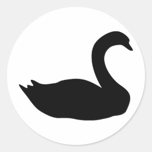 Adesivo Redondo ícone da cisne preta