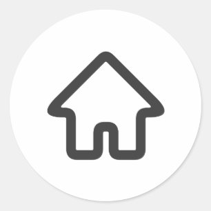 Adesivo Redondo Ícone de Arquitetura de Imóveis Casa