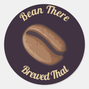 Adesivo Redondo Ícone de bean de café