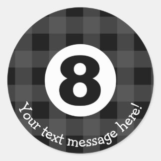 Adesivo Redondo Ícone de Bola de Oito Bilhetes Louco