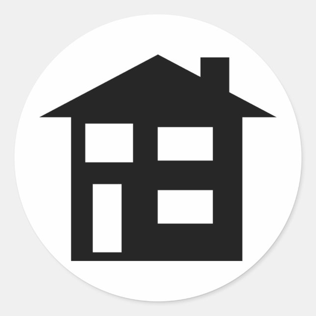 Adesivo Redondo ícone de casa (Frente)