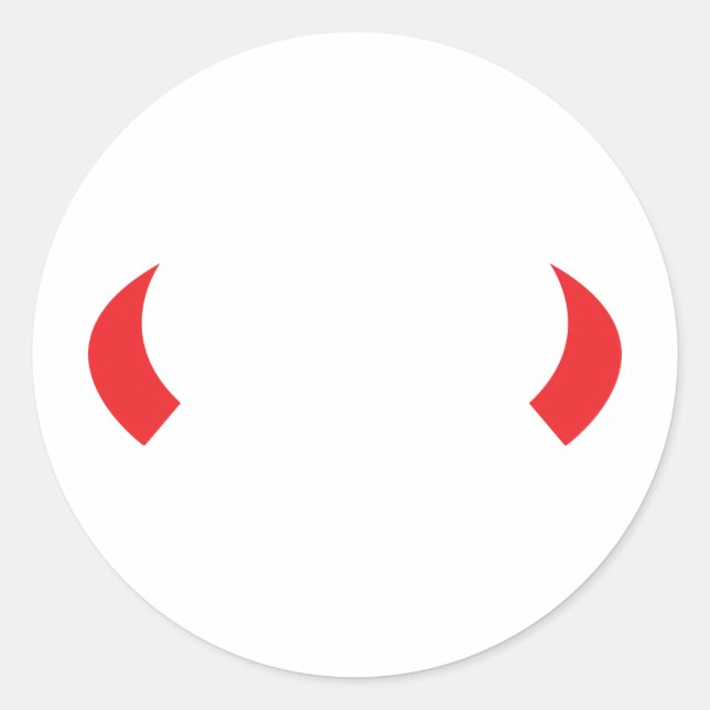 Adesivo Redondo ícone de chifres do demônio vermelho (Frente)
