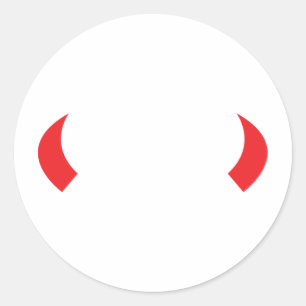 Adesivo Redondo ícone de chifres do demônio vermelho