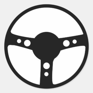 Adesivo Redondo ícone de competência preto do volante
