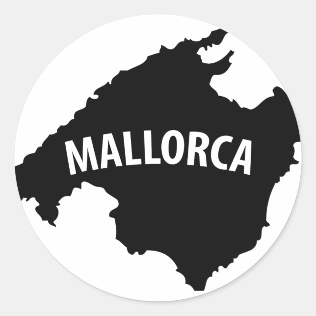 Adesivo Redondo ícone de contorno da espanha da malorca (Frente)