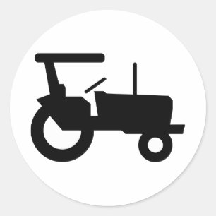 Adesivo Redondo Ícone de Equipamento de Fazenda de Silhouette do V
