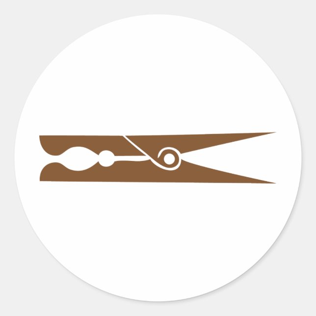 Adesivo Redondo ícone de espinha de madeira (Frente)