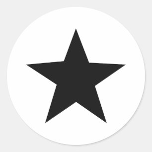 Adesivo Redondo ícone de estrela negra