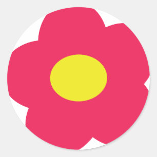 Adesivo Redondo ícone de flor rosa