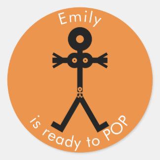 Adesivo Redondo Ícone de Gravidez Pronto para POP