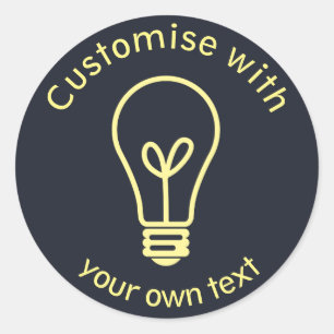 Adesivo Redondo Ícone de lâmpada personalizado