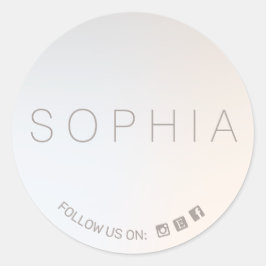 Adesivo Redondo Ícone de Mídia Social Minimalista Moderno