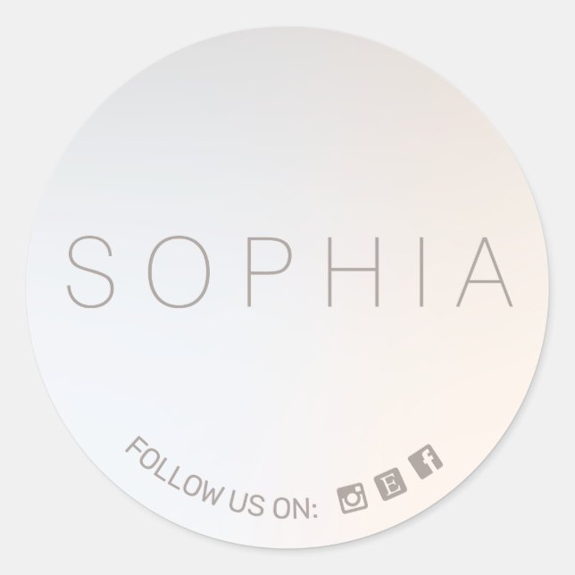 Adesivo Redondo Ícone de Mídia Social Minimalista Moderno (Frente)